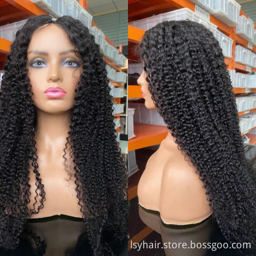 HotSell Glueless V Part 0 Skill Needed Wig Beginner Friendly Natural Scalp Curly Human Hair Upgrade U part Wig Without Leave out